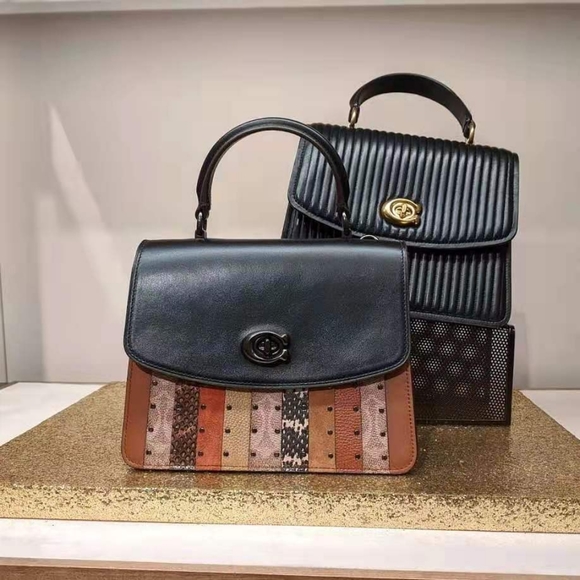 Coach Parker Top Handle With Signature Canvas Patc - Picture 2 of 8